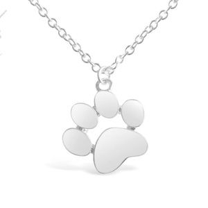 Silver Paw Pendant Necklace – Pet Lover Gift Dog Cat Bear Charm New